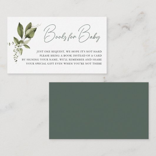 Modernes Minimal | Spring Greenery Book Request Begleitkarte (Vorne/Hinten)