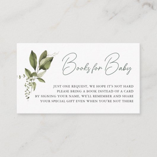 Modernes Minimal | Spring Greenery Book Request Begleitkarte (Vorderseite)