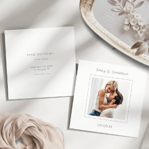 Modernes Minimal-Square-Foto Hochzeit retten Datum Save The Date