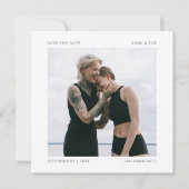 Modernes Minimal Square Foto Save the Date (Vorderseite)