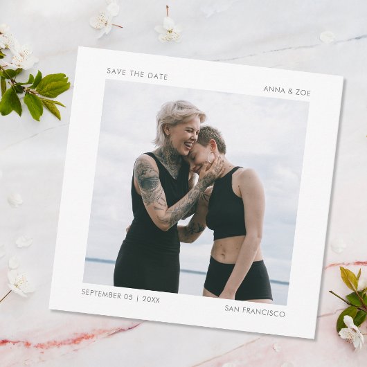 Modernes Minimal Square Foto Save the Date