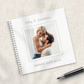 Modernes Minimal Square Foto Wedding Guest Book Notizblock