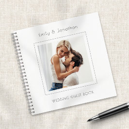 Modernes Minimal Square Foto Wedding Guest Book Notizblock