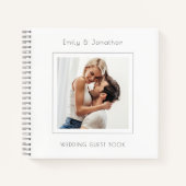 Modernes Minimal Square Foto Wedding Guest Book Notizblock (Vorderseite)