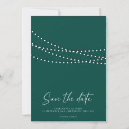 Modernes Minimal String Lights Foto Save the Date