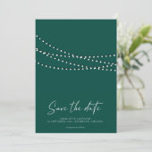 Modernes Minimal String Lights Foto Save the Date (Stehend Vorderseite)