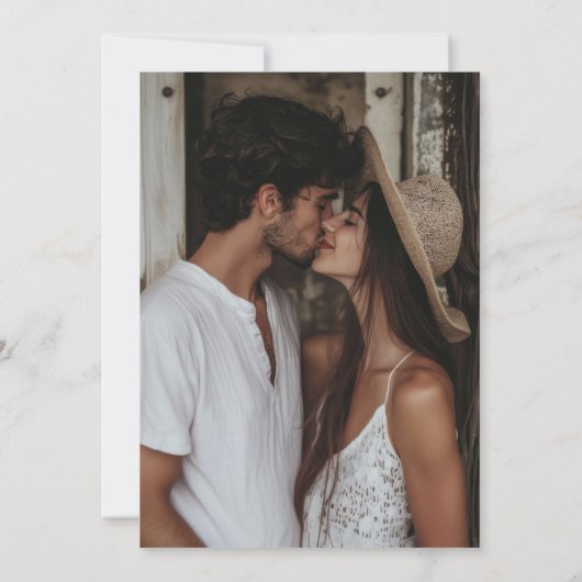 Modernes Minimal String Lights Foto Save the Date (Rückseite)