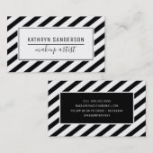 MODERNES MINIMAL STRIPE, einfach Schwarz-weiß Visitenkarte (Vorne/Hinten)