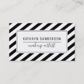 MODERNES MINIMAL STRIPE, einfach Schwarz-weiß Visitenkarte (Vorderseite)