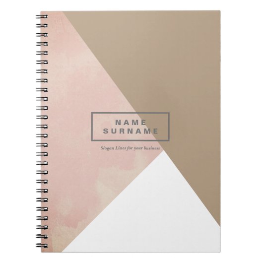 Modernes Minimal Taupe Geometrisches Foto Notizblock (Vorderseite)