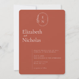 Modernes Minimal | Terracotta & Blush Wedding Einladung