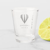 Modernes Minimal Trauzeuge Name Wedding Party Gesc Schnapsglas (Rückseite)
