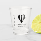 Modernes Minimal Trauzeuge Name Wedding Party Gesc Schnapsglas (Vorderseite)