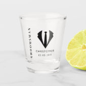 Modernes Minimal Trauzeuge Name Wedding Party Gesc Schnapsglas (Vorderseite)