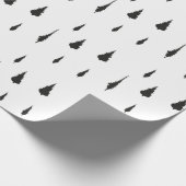 Modernes Minimal Tree Muster Schwarz & Weiß Geschenkpapier (Ecke)