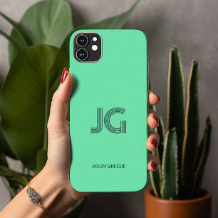 Modernes Minimal, Trendiges Mintgrün Einfaches Mon iPhone 13 Pro Max Hülle