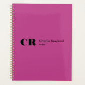 Modernes Minimal Trendy Monogram Violet Lila Planer (Vorderseite)