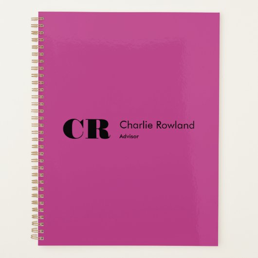 Modernes Minimal Trendy Monogram Violet Lila Planer (Vorderseite)