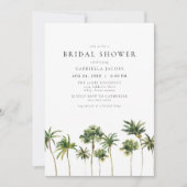 Modernes Minimal Tropical Beach Palm Brautparty Einladung (Vorderseite)