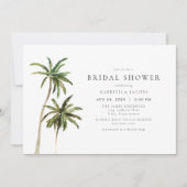 Modernes Minimal Tropical Beach Palm Brautparty Einladung (Vorderseite)