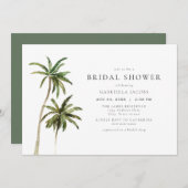 Modernes Minimal Tropical Beach Palm Brautparty Einladung (Vorne/Hinten)