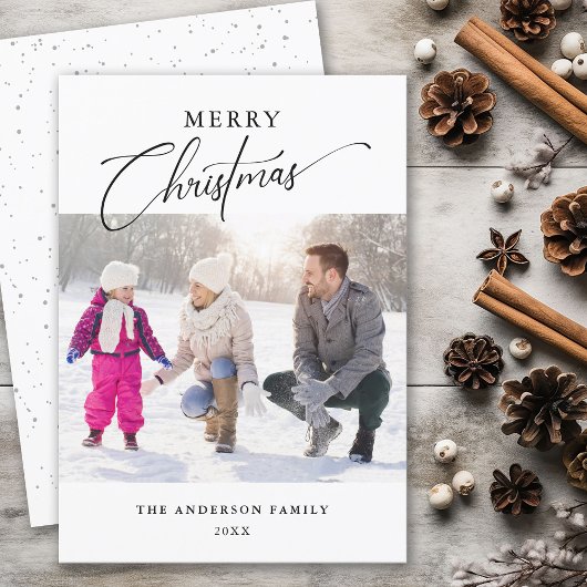 Modernes Minimal Typografie Foto Frohe Weihnachten