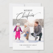 Modernes Minimal Typografie Foto Frohe Weihnachten (Vorderseite)