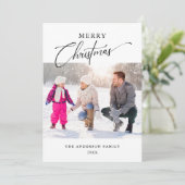 Modernes Minimal Typografie Foto Frohe Weihnachten (Stehend Vorderseite)