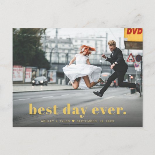 Modernes Minimal Typografie Hochzeitsstift Foto Vi Postkarte (Vorderseite)