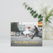 Modernes Minimal Typografie Hochzeitsstift Foto Vi Postkarte (Stehend Vorderseite)