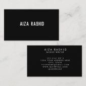 Modernes Minimal Typografie Rectangle Black Paper Visitenkarte (Vorne/Hinten)
