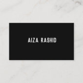 Modernes Minimal Typografie Rectangle Black Paper Visitenkarte (Vorderseite)