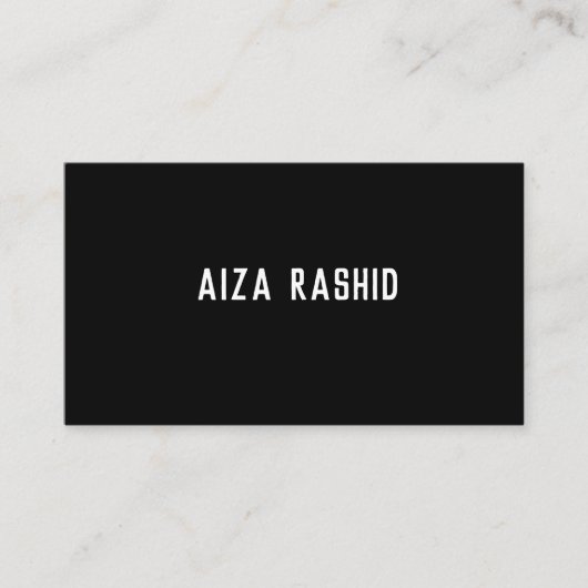 Modernes Minimal Typografie Rectangle Black Paper Visitenkarte (Vorderseite)