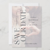 Modernes Minimal-Verlobung-Foto Rette unser Datum Save The Date (Vorderseite)