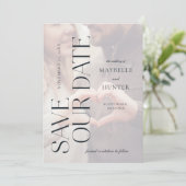 Modernes Minimal-Verlobung-Foto Rette unser Datum Save The Date (Stehend Vorderseite)