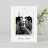 Modernes Minimal | Vertikales Foto Save the Date Folieneinladung (Stehend vorne)