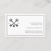 Modernes Minimal-Vintag-Key-Real-Anwesen-Logo Visitenkarte (Rückseite)