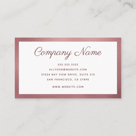 Modernes Minimal Visitenkarte (Rückseite)