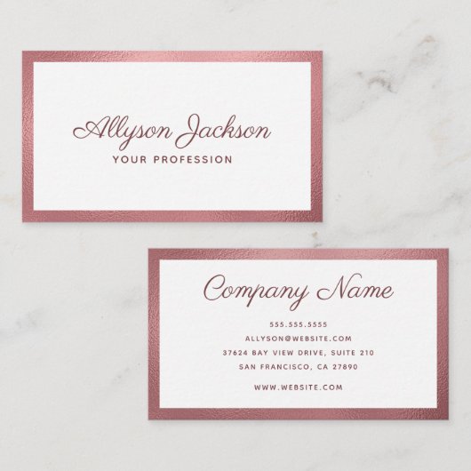 Modernes Minimal Visitenkarte (Vorne/Hinten)