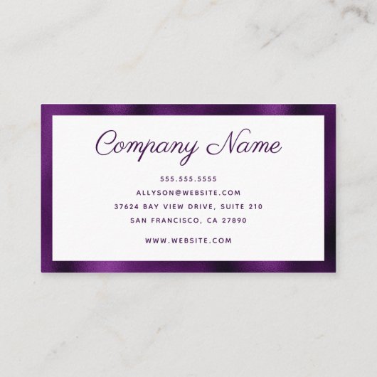 Modernes Minimal Visitenkarte (Rückseite)