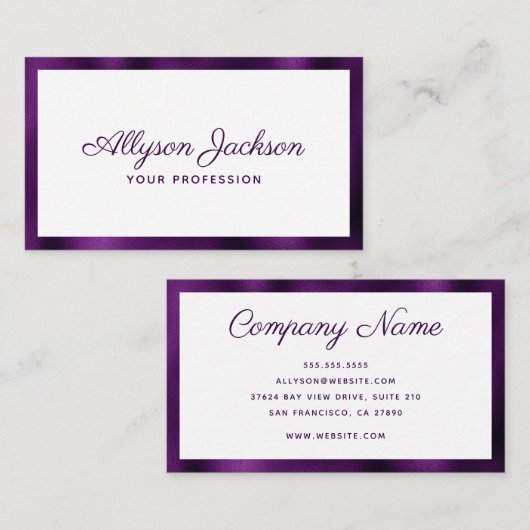 Modernes Minimal Visitenkarte (Vorne/Hinten)