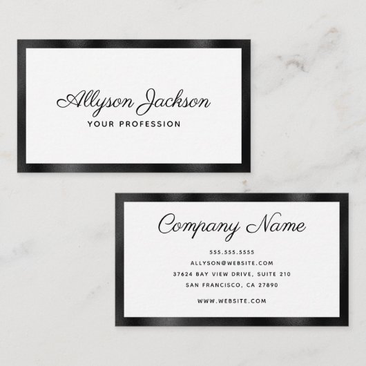 Modernes Minimal Visitenkarte (Vorne/Hinten)