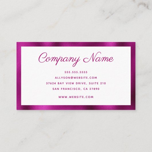 Modernes Minimal Visitenkarte (Rückseite)