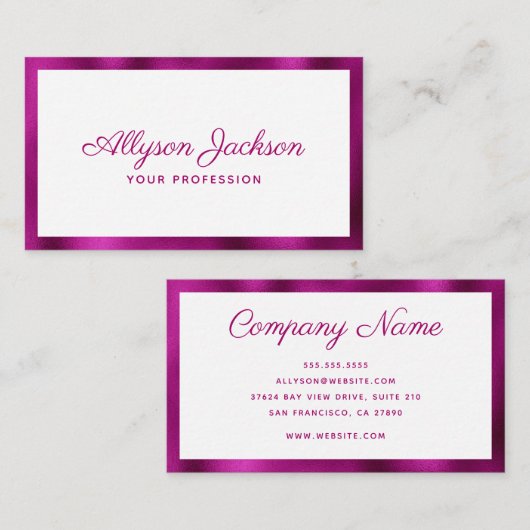 Modernes Minimal Visitenkarte (Vorne/Hinten)