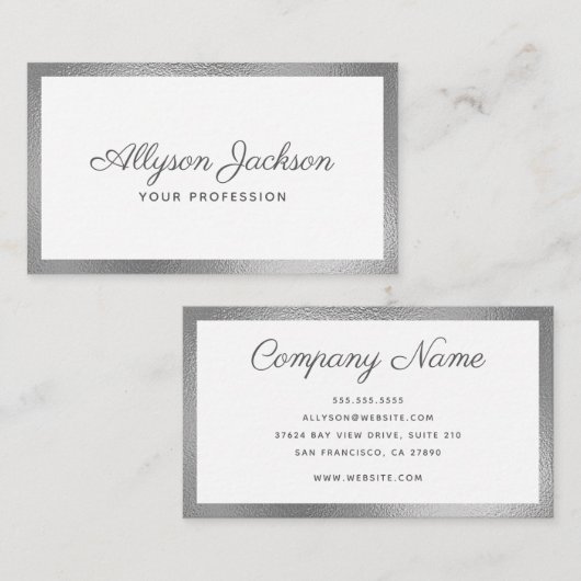 Modernes Minimal Visitenkarte (Vorne/Hinten)