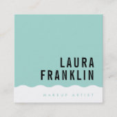 MODERNES MINIMAL WAVE schlichte Pfefferminzgrün Quadratische Visitenkarte (Vorderseite)