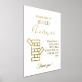 Modernes Minimal Wedding Jenga Game Gästebuchzeich Foliendrucke (Ablage )