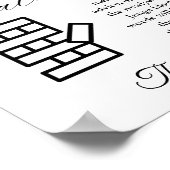 Modernes Minimal Wedding Jenga Game Gästebuchzeich Poster (Ecke)