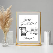 Modernes Minimal Wedding Jenga Game Gästebuchzeich Poster