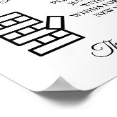 Modernes Minimal Wedding Jenga Game Gästebuchzeich Poster (Ecke)